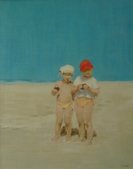 Meisjes op het strand