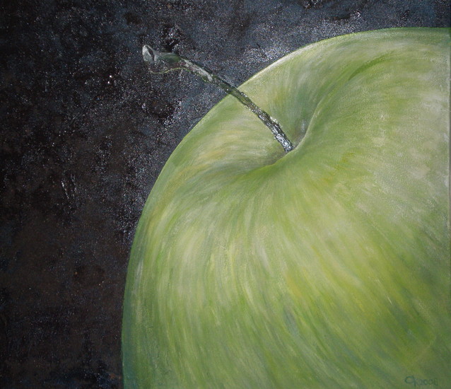 groene appel met steel