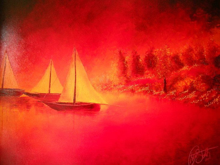 Sunset with boats ...