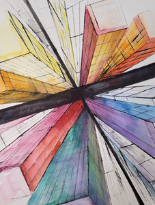 Aquarellen vaak gecombineerd met oostindische inkt op aquarelpapier. 