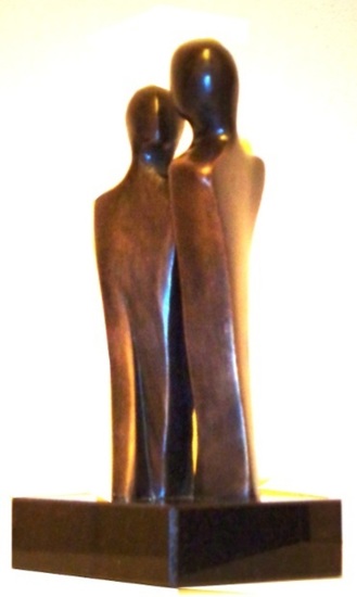 bronzen beeld vrienden