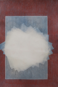 Abstracte werken in formaat A3. Spelen met beperkte vormen en kleuren.