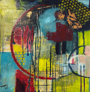 dit is een leuk uitstapje voor mij, spelen met verf..