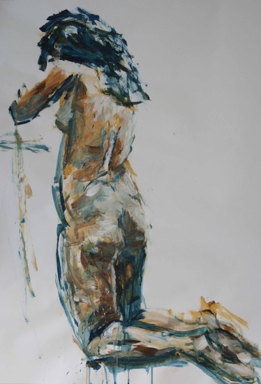 Schets van vrouwenrug