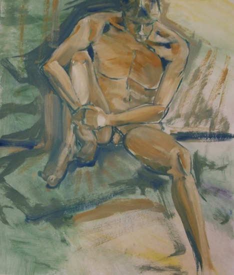 Mannelijk naakt. Olieverf.