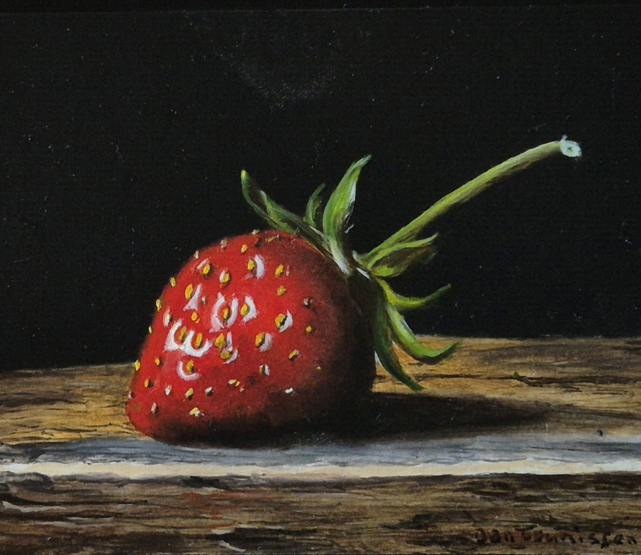 Strawberry with straight stem