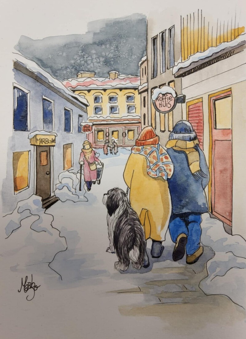 Wandeling door de sneeuw