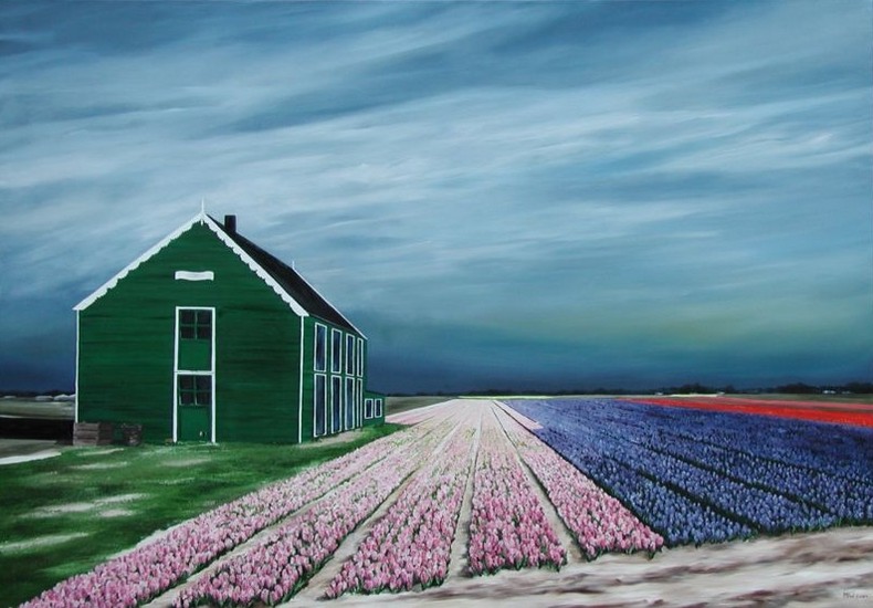 Houten bollenschuur.