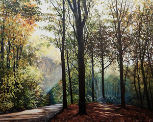 Olieverfschilderijen waarin bos- en heidelandschappen centraal staan.