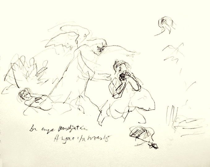 De angels appears to Hagar in the desert