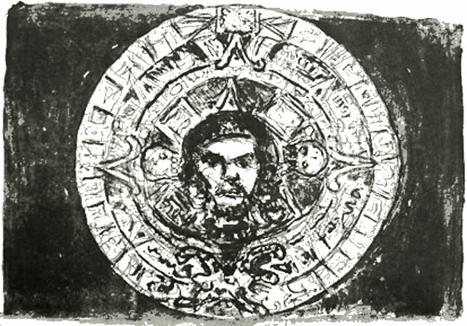 symbol of the calender of the Azrecs, with the head of Che Guevara
