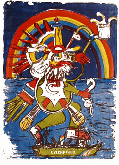 sign of the Rainbowwarrior of Greenpeace
