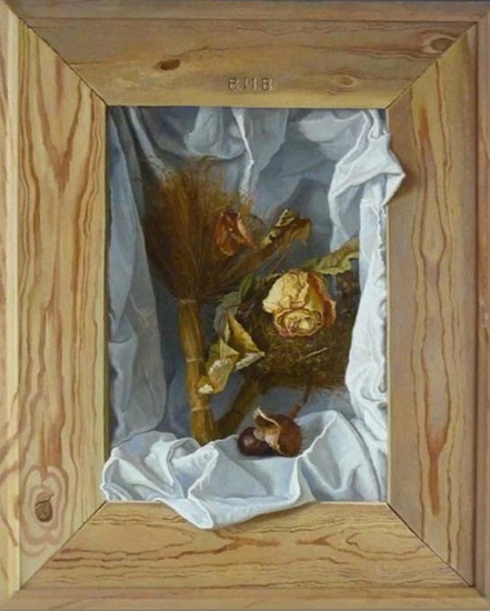 Stilleven met gele roos