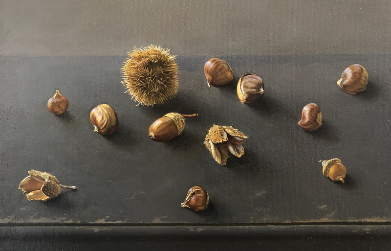 Stilleven met kastanjes