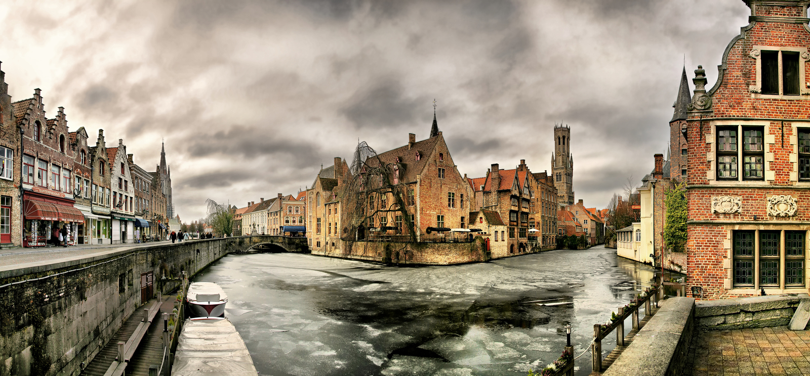 Cold Winter in Bruges, Belgium