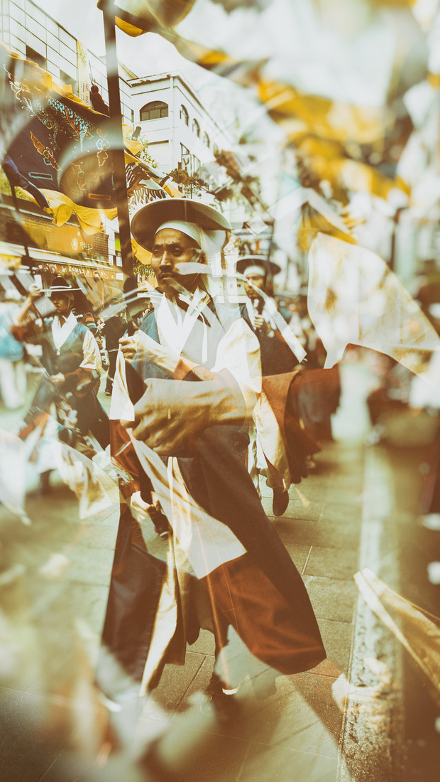 South Korea. Street procession.