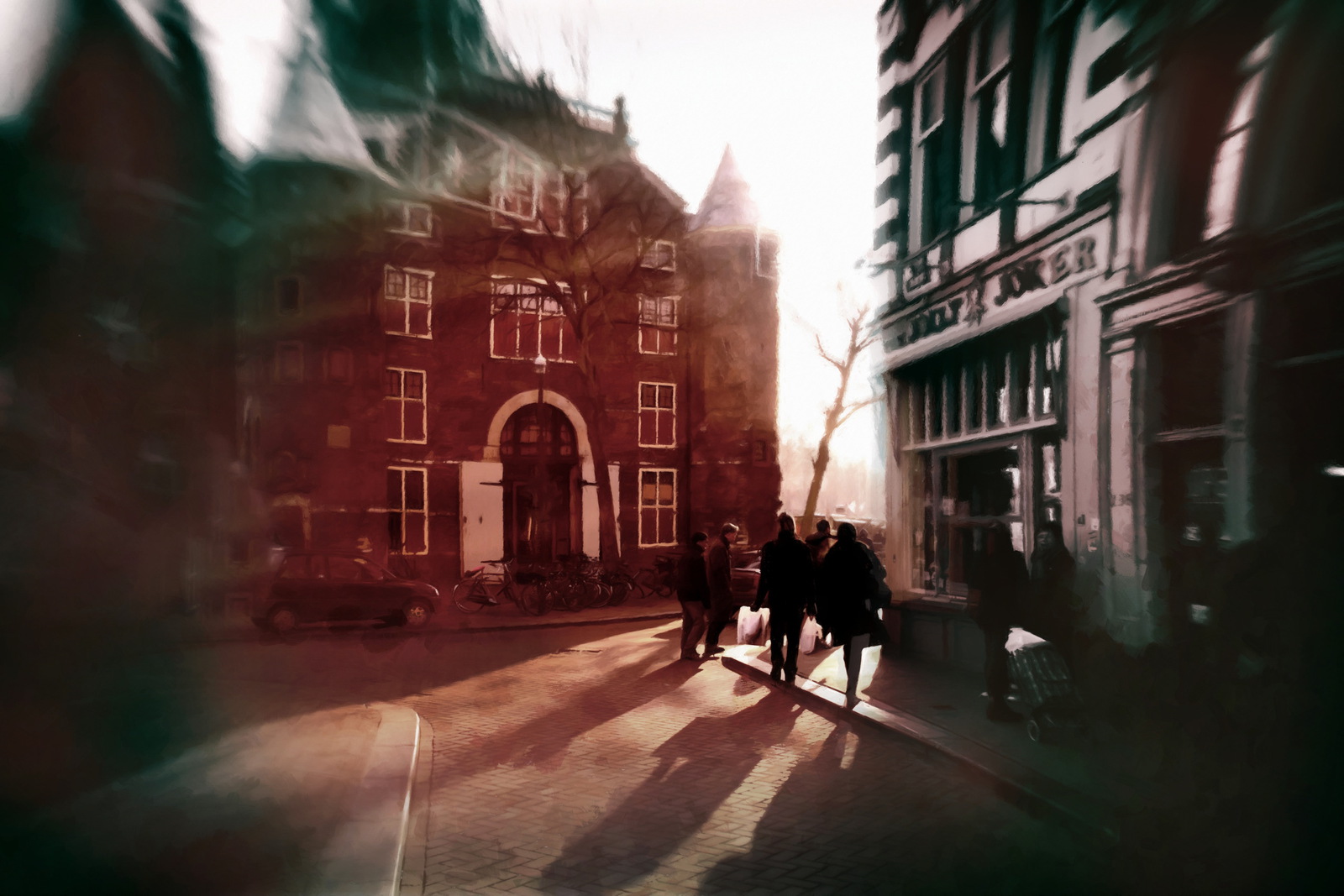 Amsterdam. Sunset in the city.