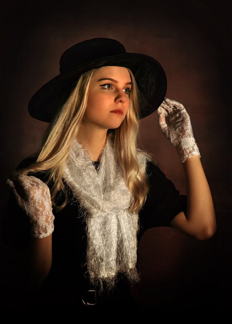 Girl in a white scarf