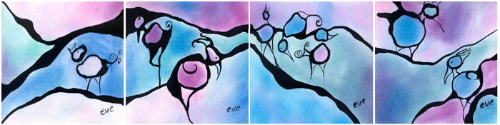 Purpere Vogeltjes, vierluik