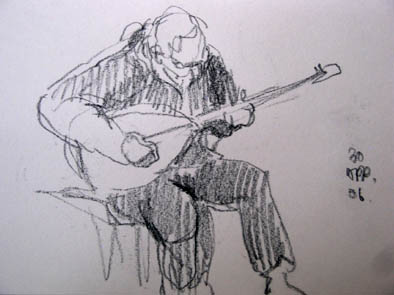 Playing saz