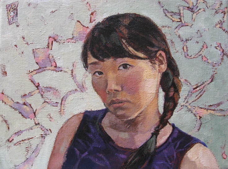 Self-portrait in light green