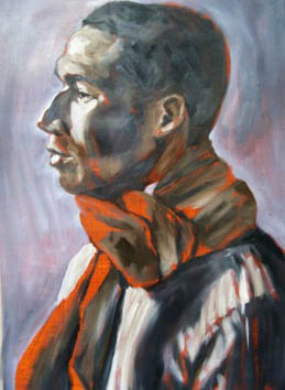 Model with Red Scarf