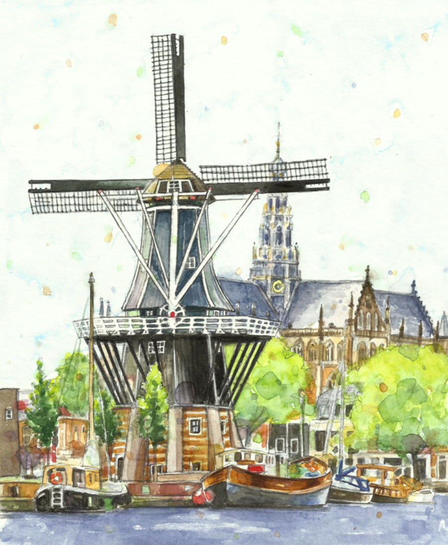 Windmill the Adriaan in Haarlem, The Netherlands