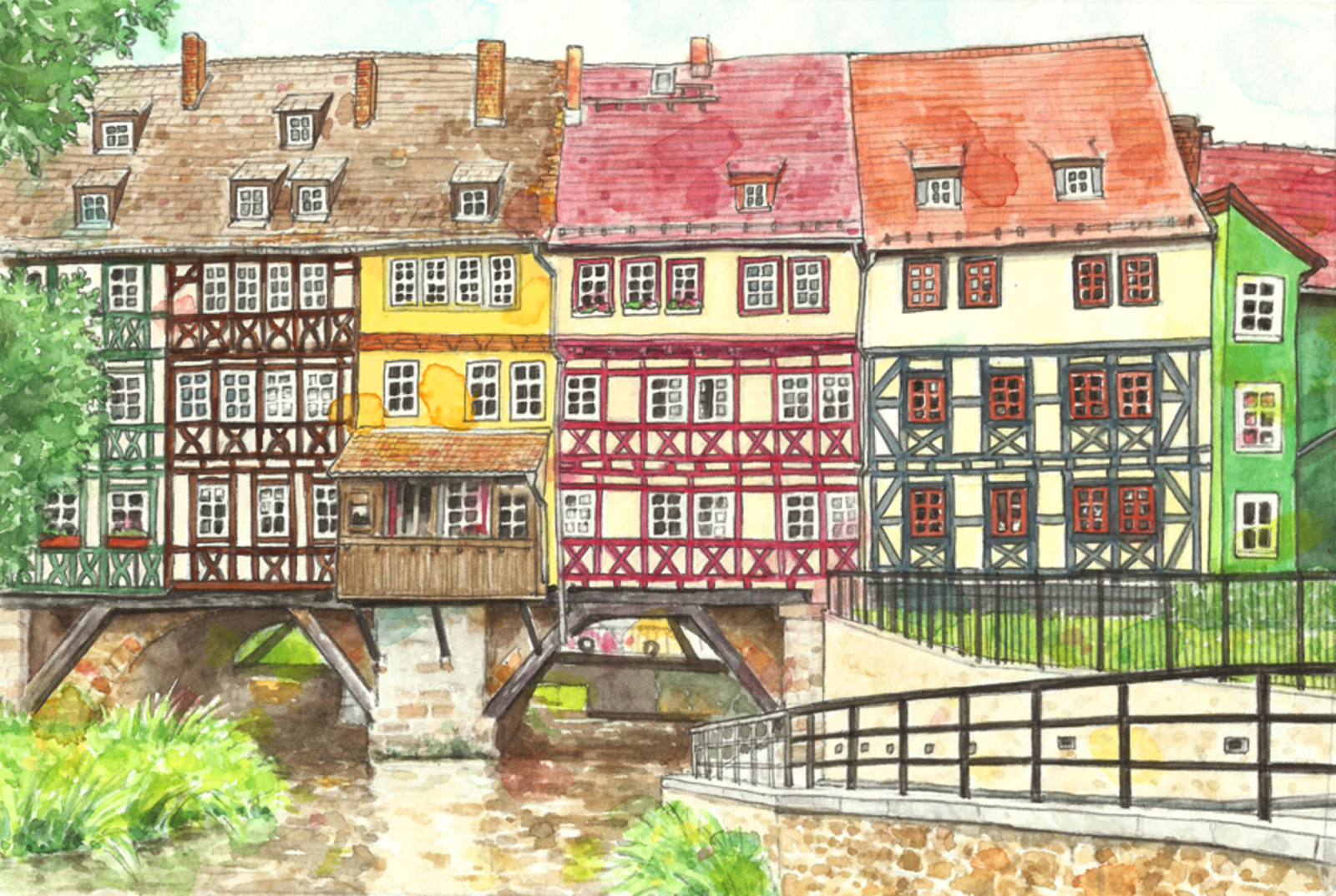 Erfurt Krämerbrücke in Germany