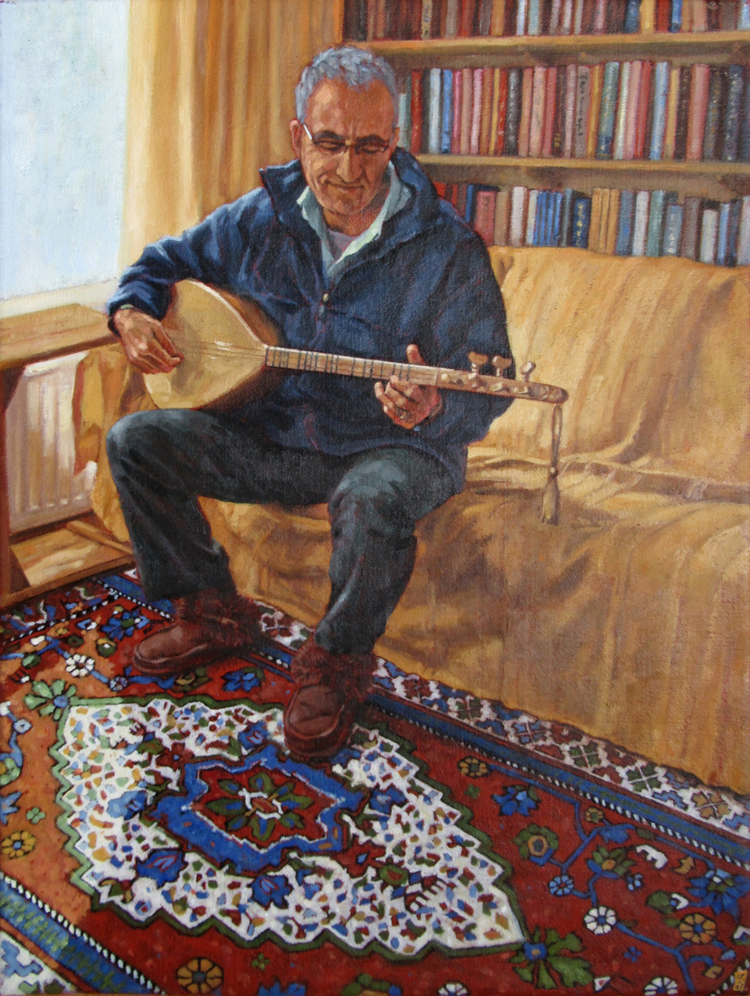 Tugrul playing saz