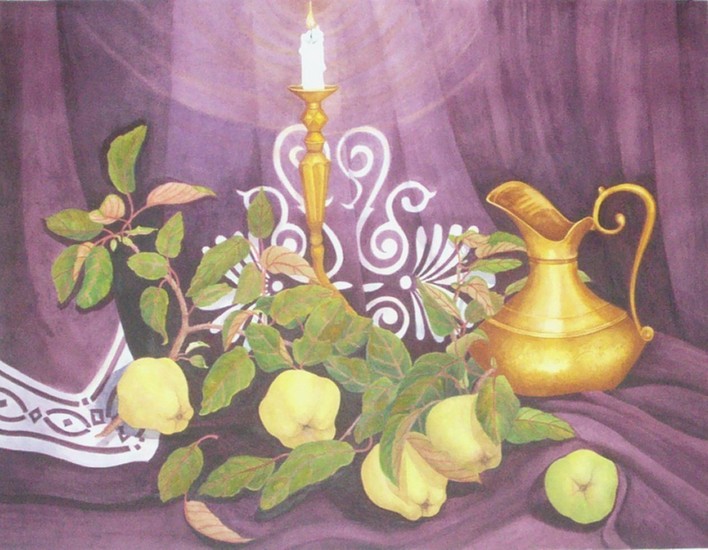 Quince and Candle Light