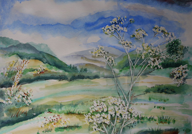 Landschap in aquarel