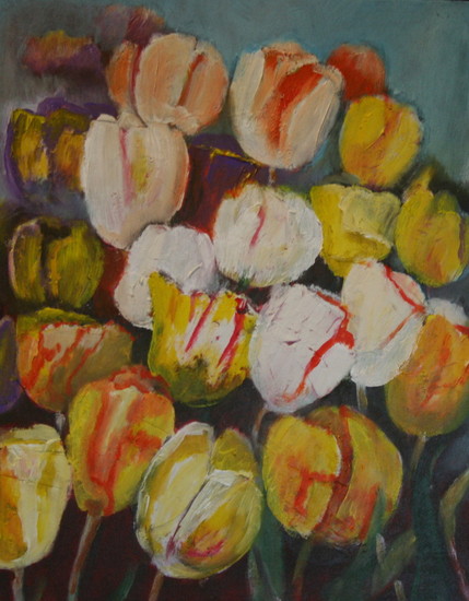 tulpen in geel en wit