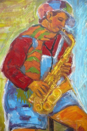 vrouw met sax