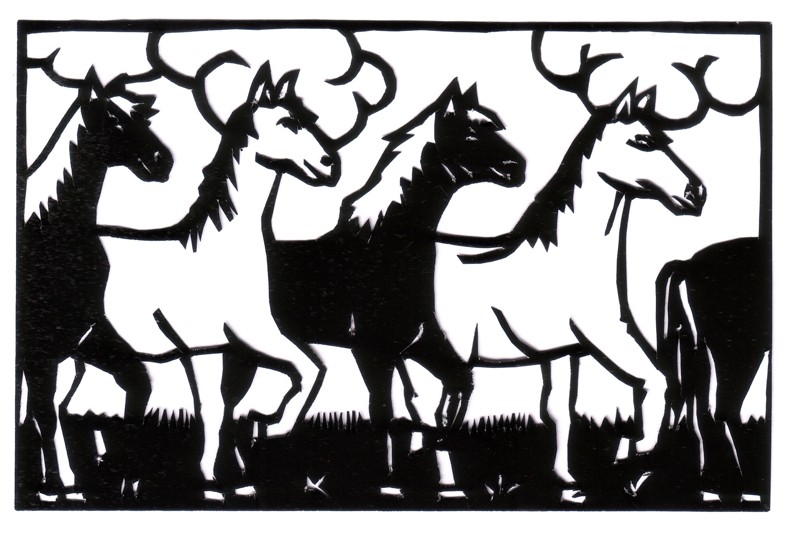 2025 In galop in zwart en wit