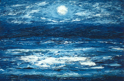 The moonshine in the sea