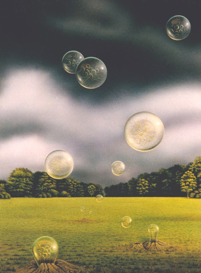 Verspreiding van ontkiemde zaden (Aquarel / pastel)