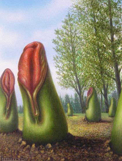 Vleesetende plant.  (Acryl)