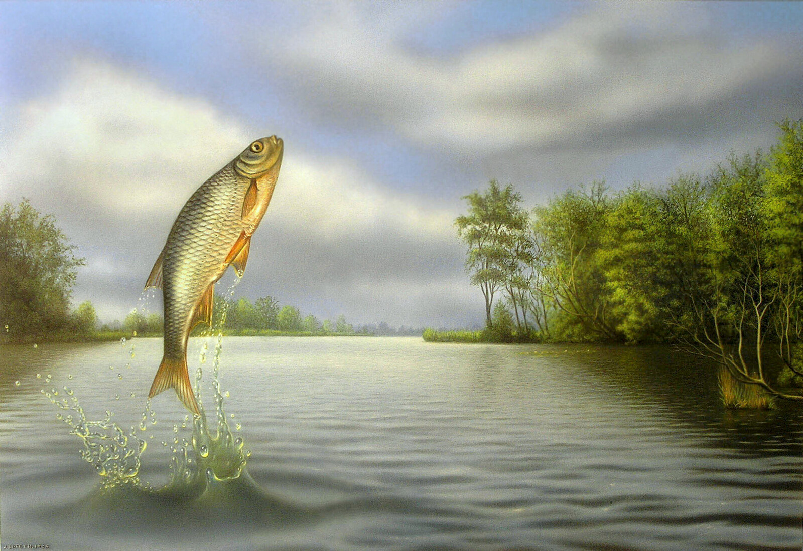 Plassenlandschap (Nieuwkoopse plassen)  (Acryl)