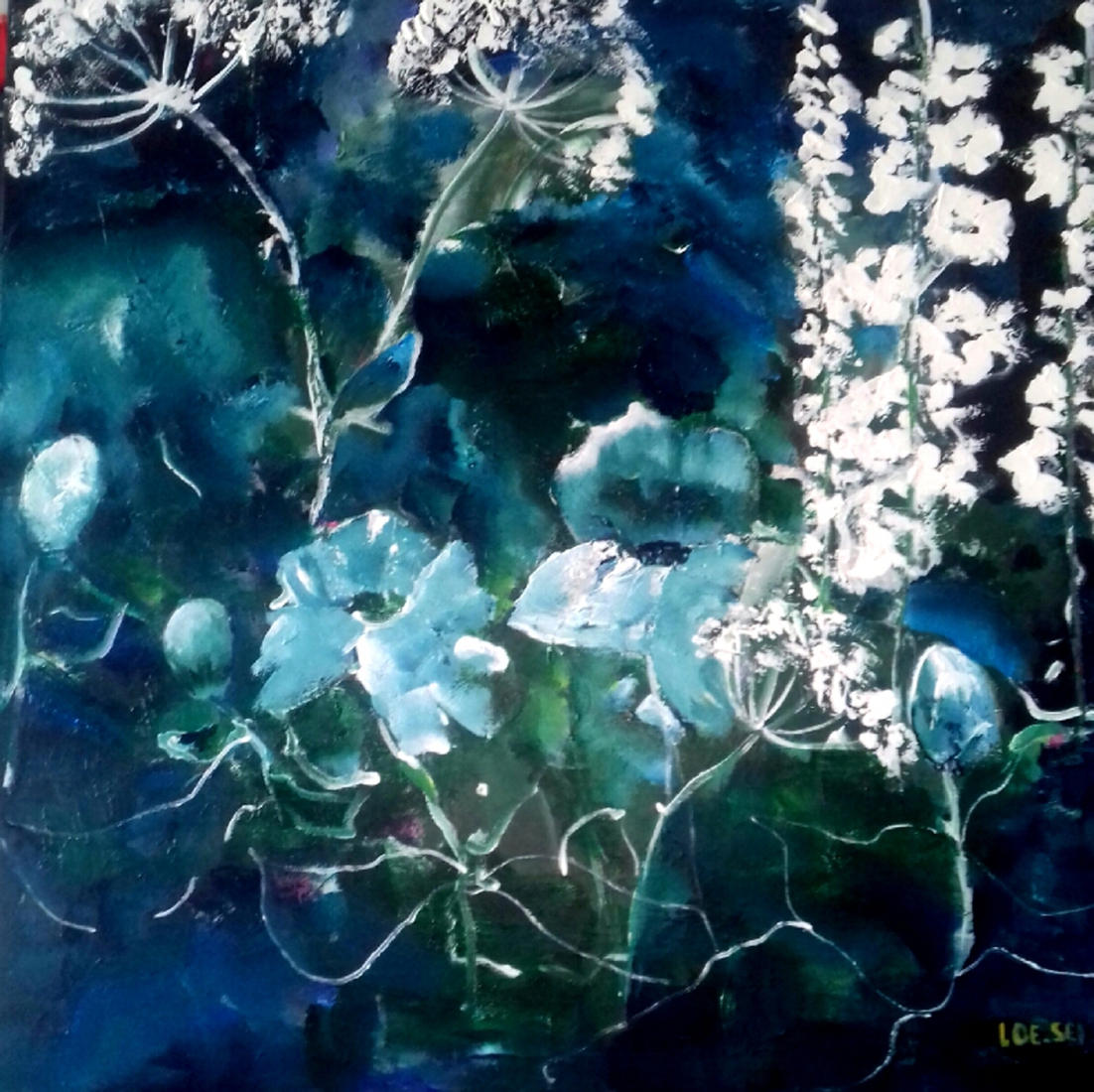 klaprozen en ridderspoor in blauw