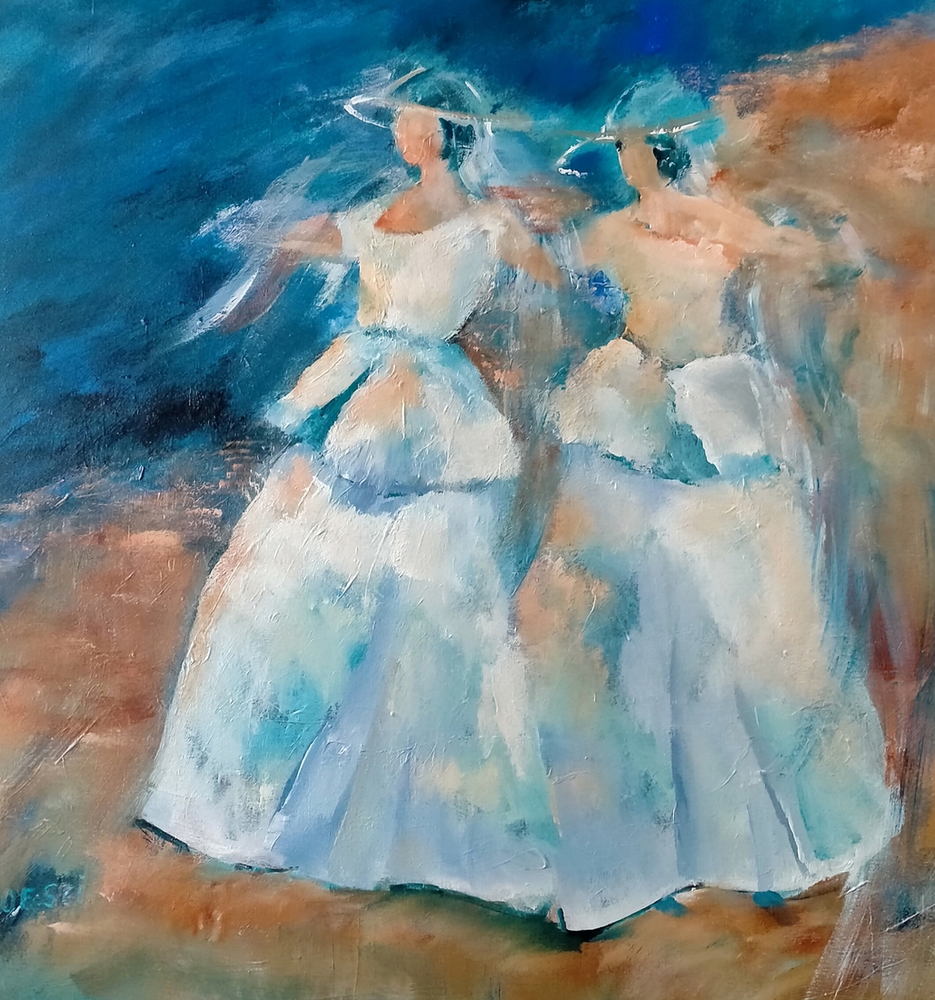 Dans langs het strand