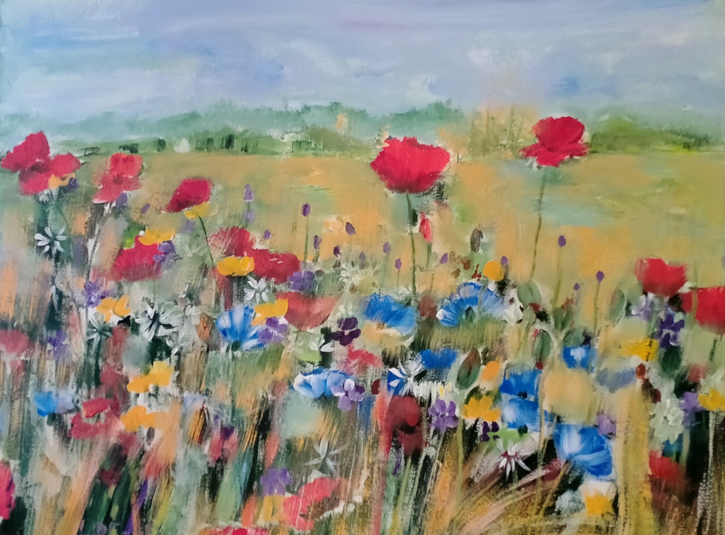 In de berm in het voorjaar