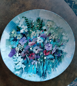 Bamboe schalen en potten beschilderd met acrylverf