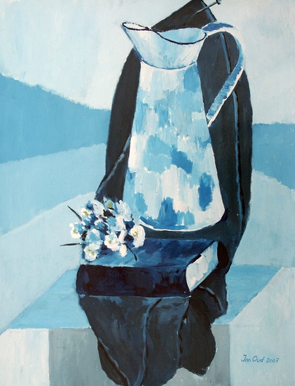 Stilleven met witte kan