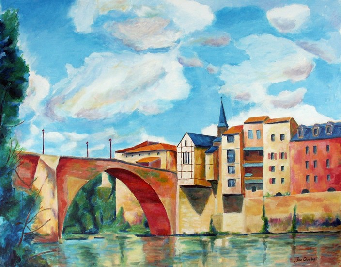 Gezicht op Villeneuve sur Lot