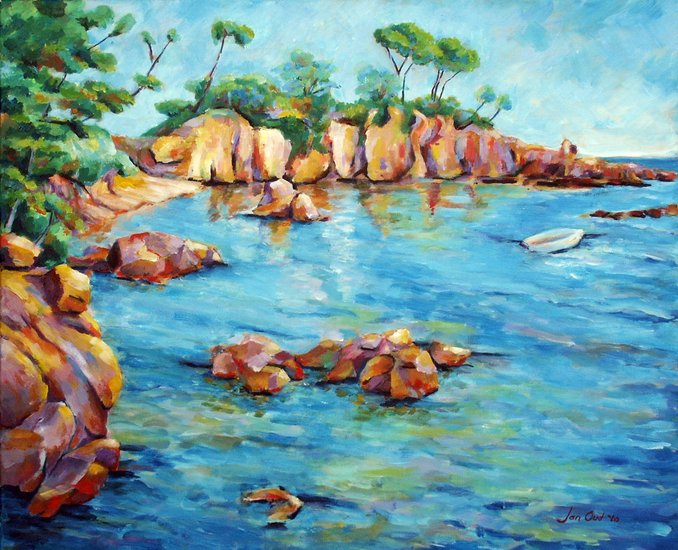 Baai in de Corniche d'Or. Côte d'Azur