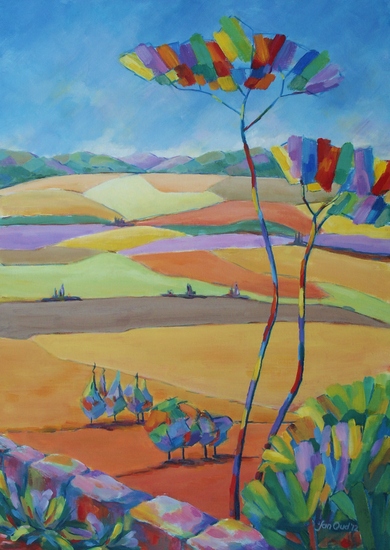 Impressie van een landschap in de provenc.