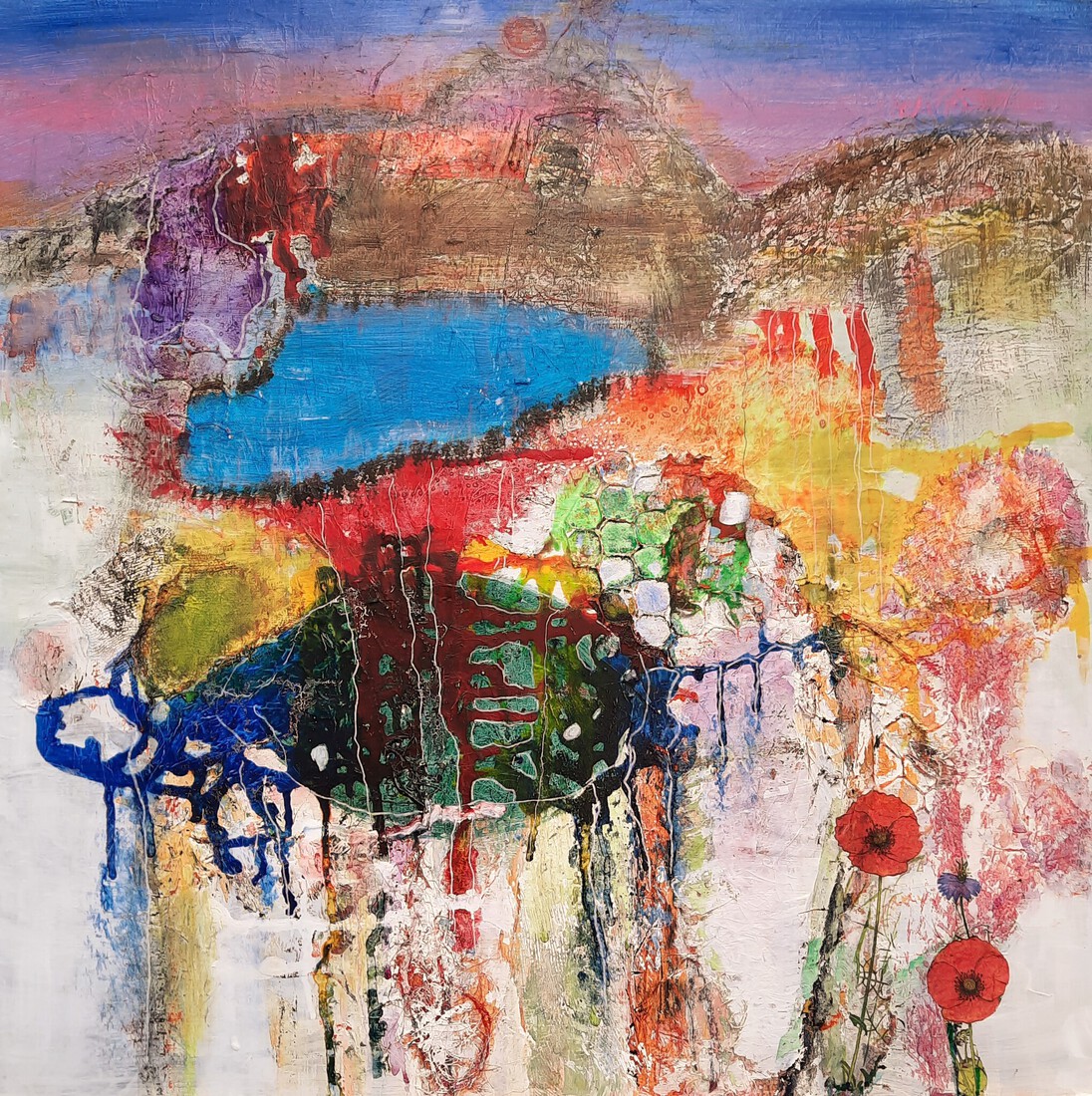 landschap met klaprozen