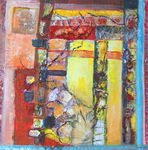 gemengde materialen op doek