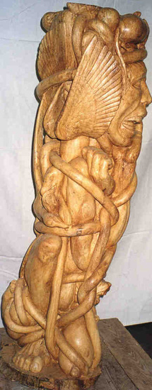 man tied with animals