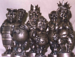 Sculpture in sterling silver. Each chess pieces is in silver 925/1000 end are melted in cera persa. The 32 pieces weighing about 11 kilograms